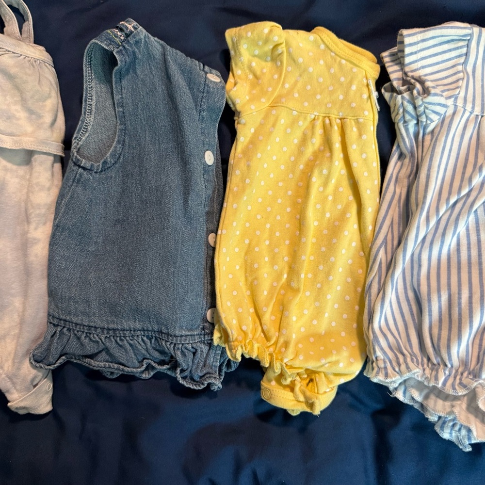 Baby Clothing Set with Yellow Polka Dot Romper